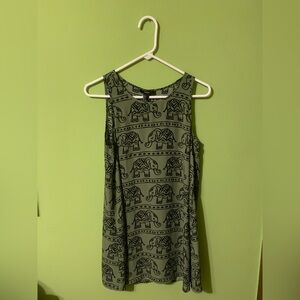 Forever 21 Green Elephant Pattern Dress